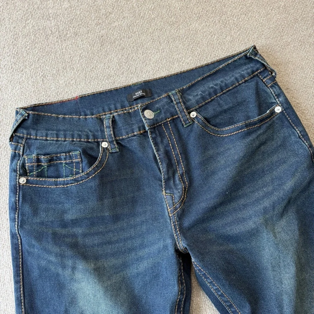 True Religion Ricky Relaxed Straight Men's Jeans Sz 36 Dark Wash Denim